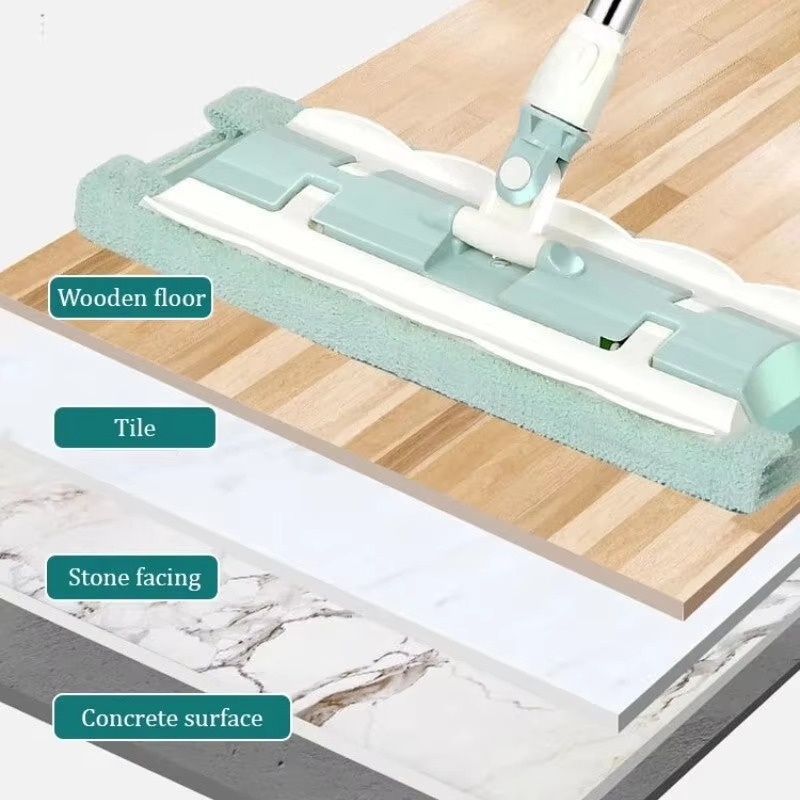 Mop with Stainless Steel Handle, come with Reusable Washable Mop Cloths