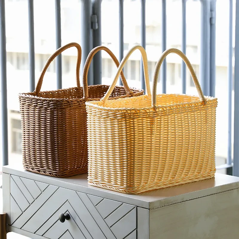 Plastic Tote Basket With Handle
