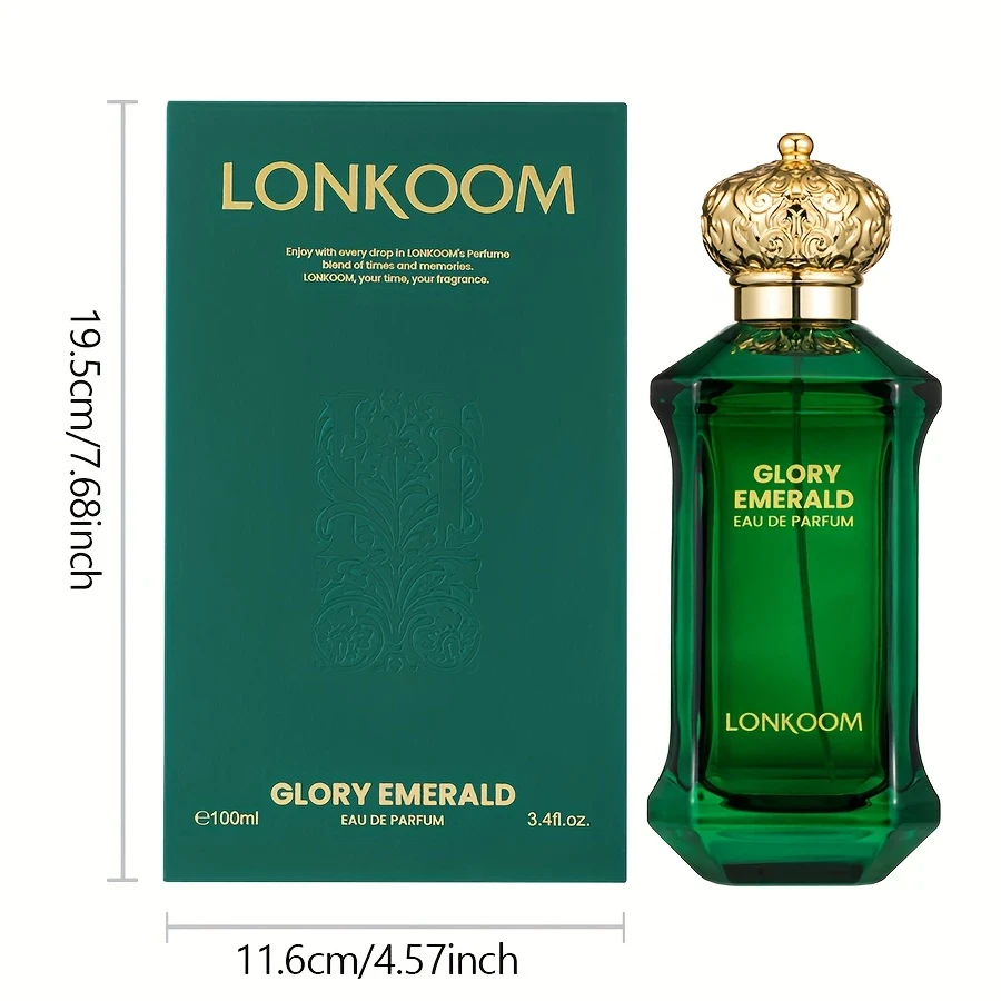LONKOOM Glory Emerald Eau De Parfum for Men  Citrus Oriental Scent