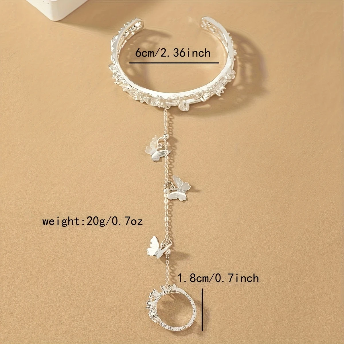 Vintage Butterfly & Plum Stainless Steel Bracelet & Ring Set  Multifunctional Womens Cute Style Jewellery | Perfect Gift for Mardi Gras & All Seasons NZ