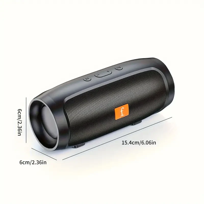 F524 Wireless Speaker - Dual Channel Subwoofer with Loud Surround Sound for Home and Car - Black