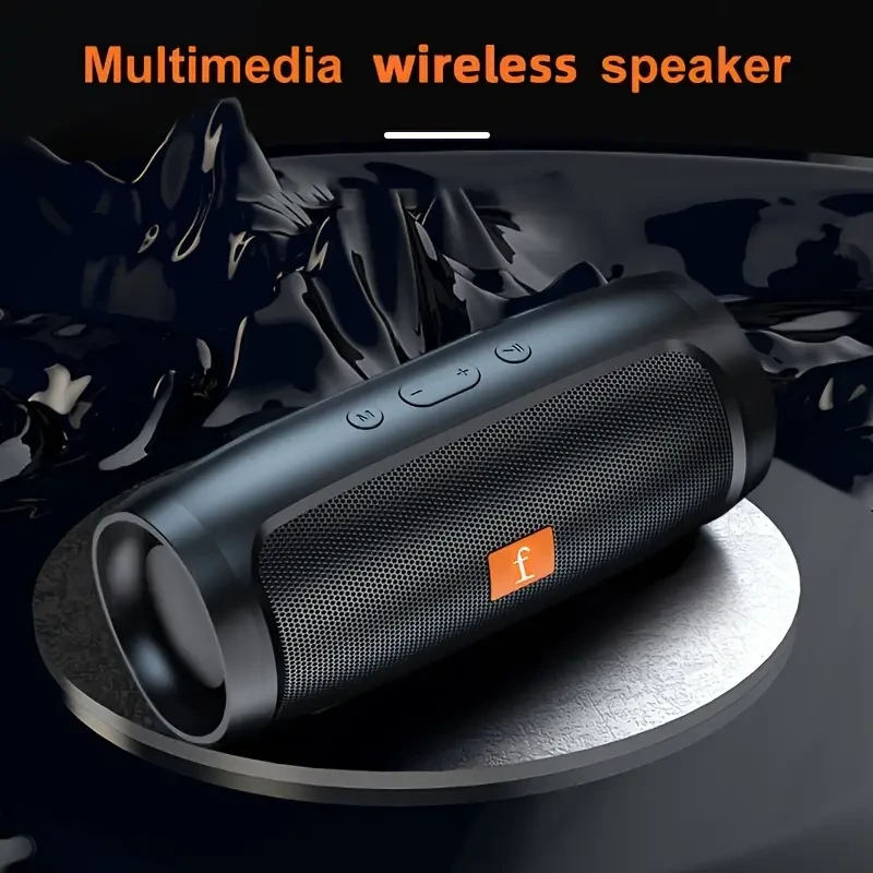 F524 Wireless Speaker - Dual Channel Subwoofer with Loud Surround Sound for Home and Car - Black