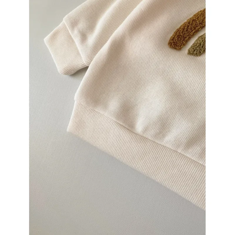 Spring And Autumn Newborn Alphabet Embroidery Baby Long Sleeve Two-piece Suit