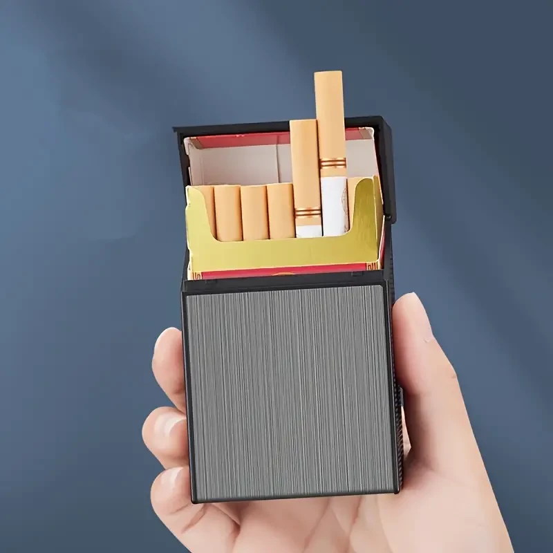 2-In-1 USB Rechargeable Lighter & Cigarette Case - Stylish Mens 20-Cigarette Holder, Moisture-Proof & Durable
