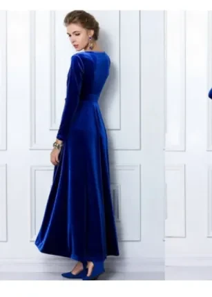 Plus Size Long Velvet Dress