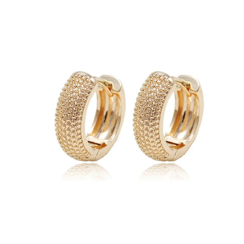 Trendy Gold Color Prevent Allergy Mini Hoop Earrings for Women