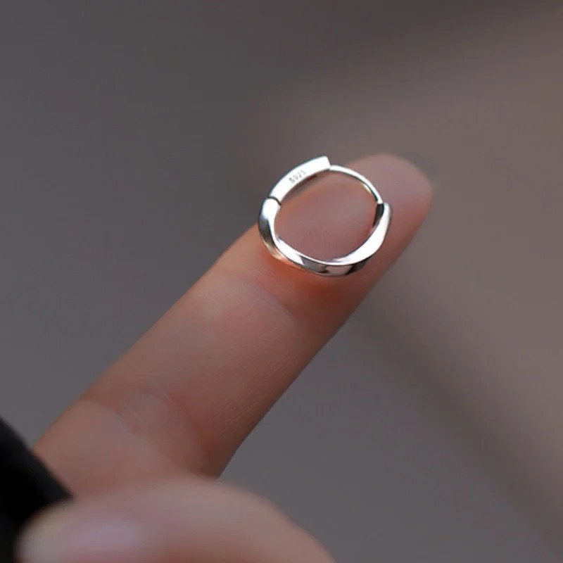 Geometric Wave Twisted Hoop Earrings for Women