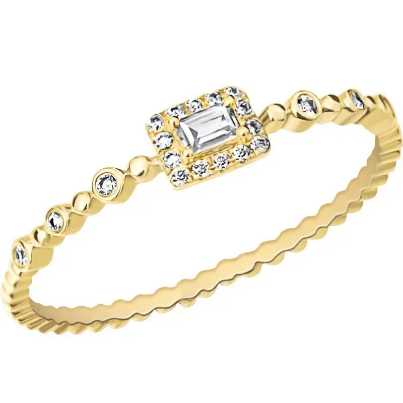 Huitan Dainty Shiny Rectangle Rings for Women