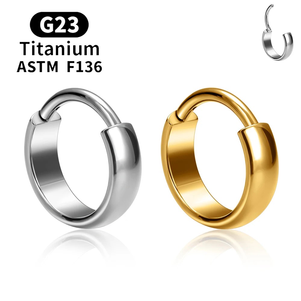 ASTM F136 G23 Titanium Piercing Round Earring Hoops
