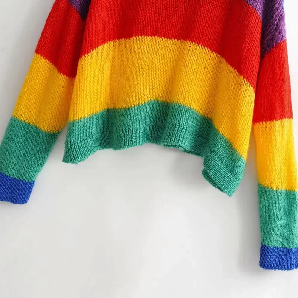Pastel Rainbow Knit Sweater