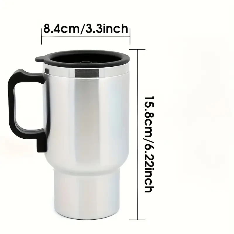 Travel-Ready Car Electric Heating Cup - Stainless Steel, Spill-Proof, Quick Heat & Insulate Beverage Mug for Commuters