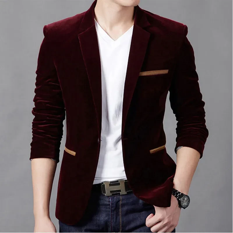 Red Velvet Biker Jacket