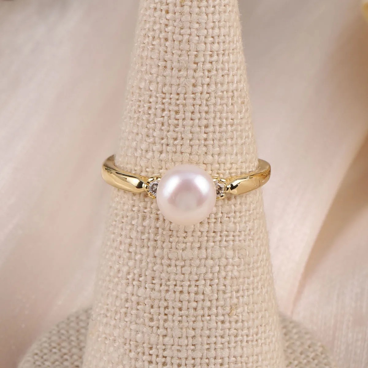 Natural Freshwater Pearl Rings for Women