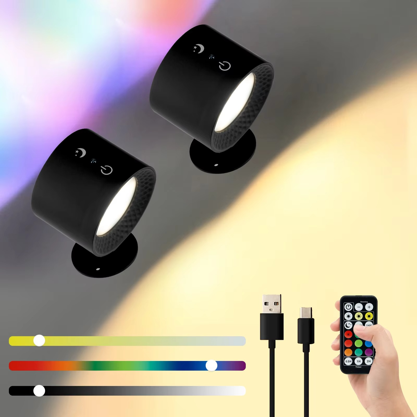 RGB Led Wall Lamp Touch Control Remote