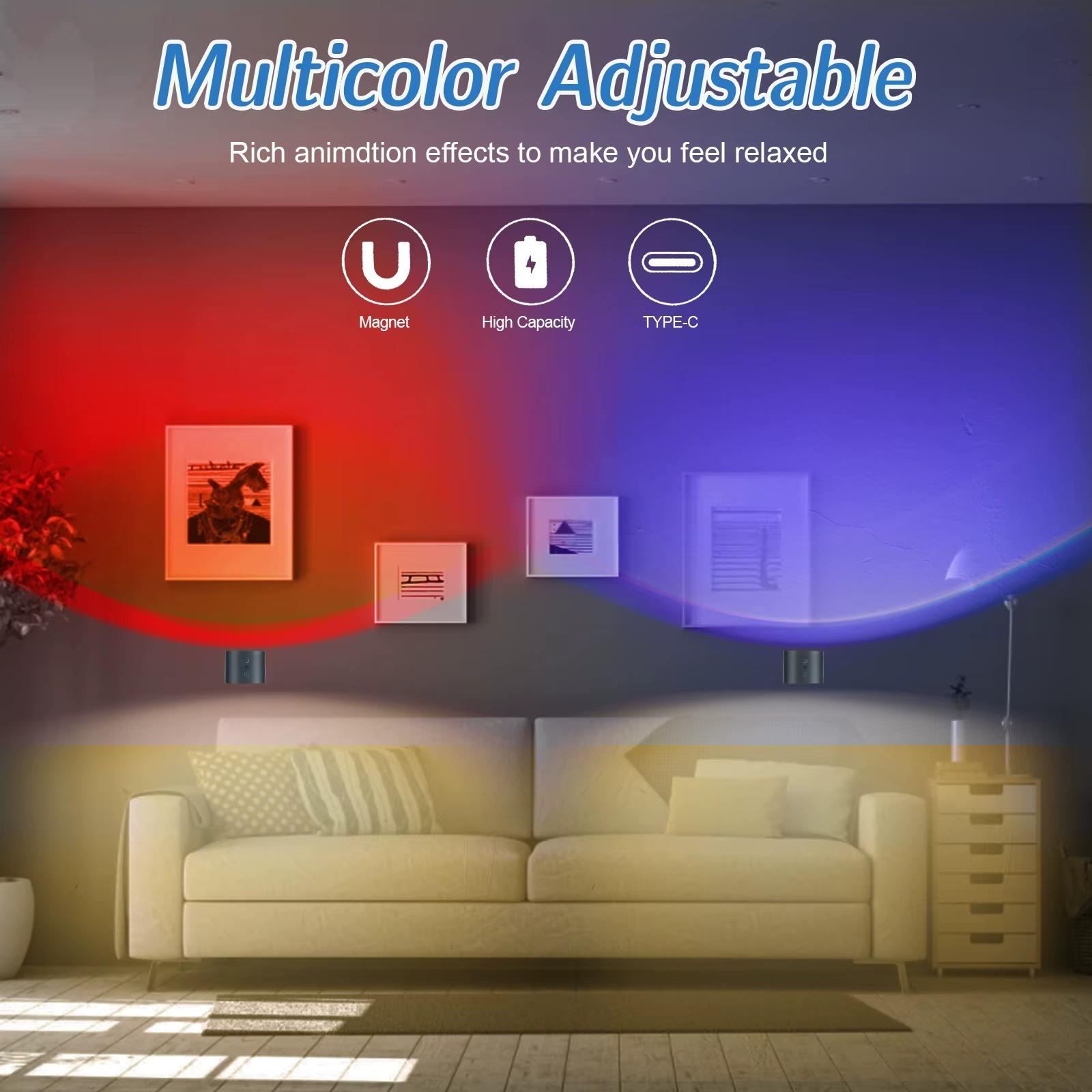 RGB Led Wall Lamp Touch Control Remote