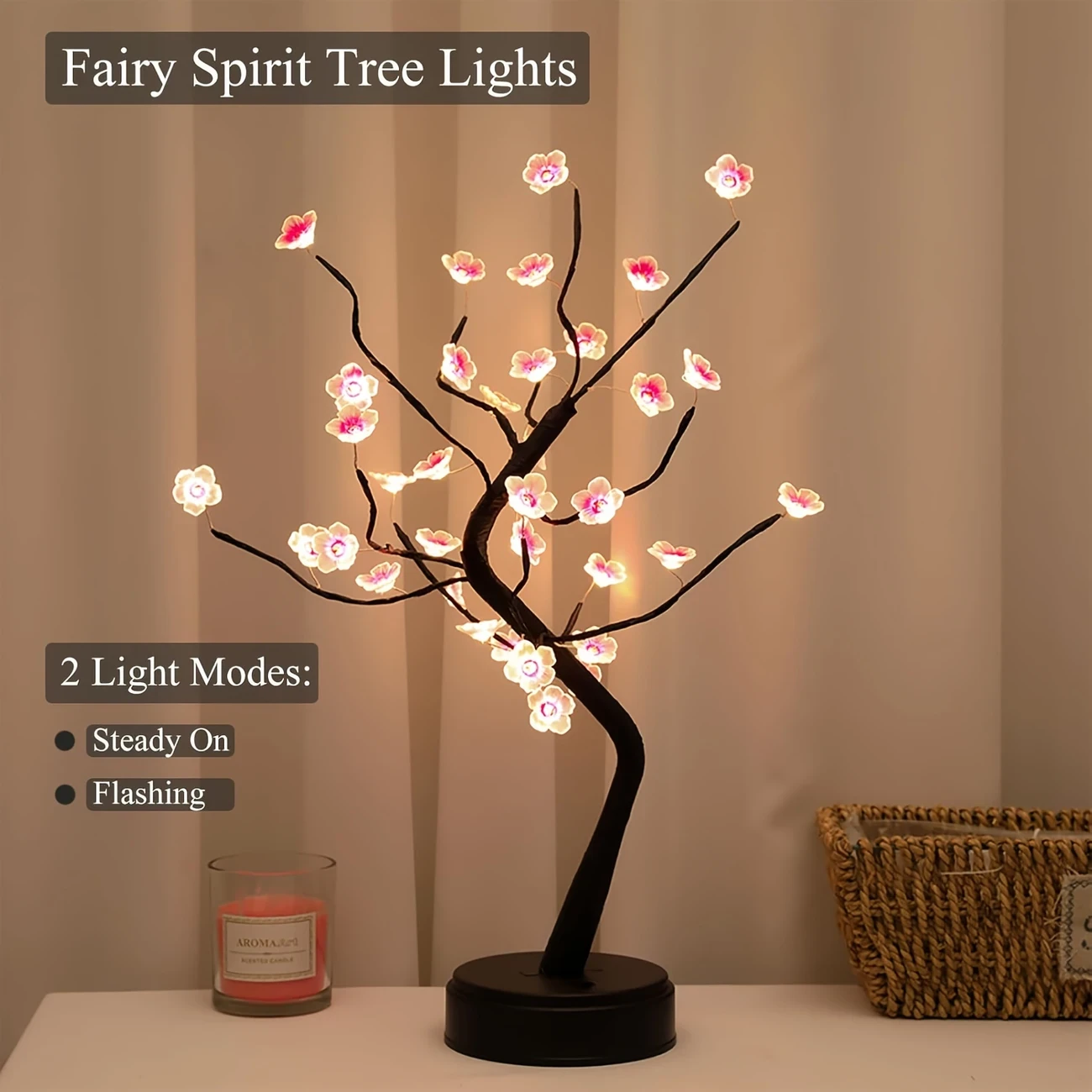 Fairytale Tree Lamp with Cherry Blossoms