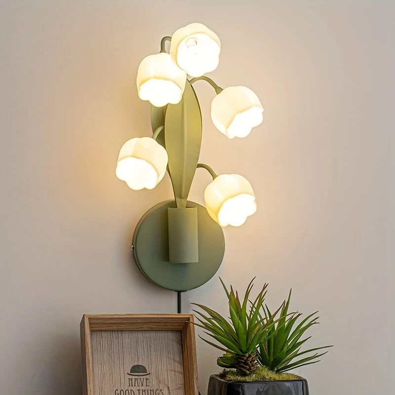 American-style floral wall lamp