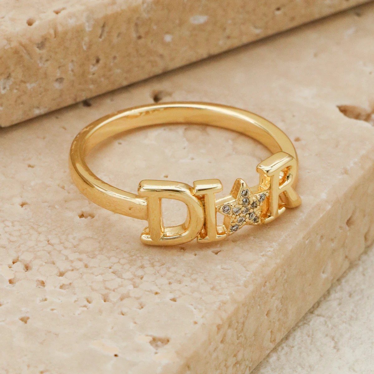 1 Piece New Zircon Letter D Ring for Women