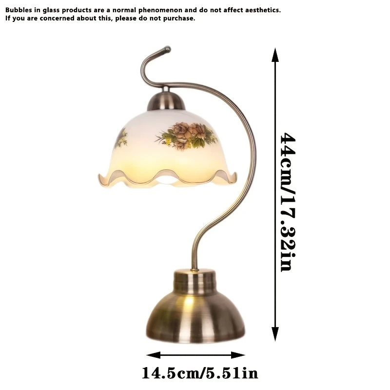 Elegant Vintage Glass Table Lamp