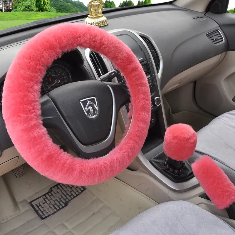 Pink Fluffy Steering Wheel Cover