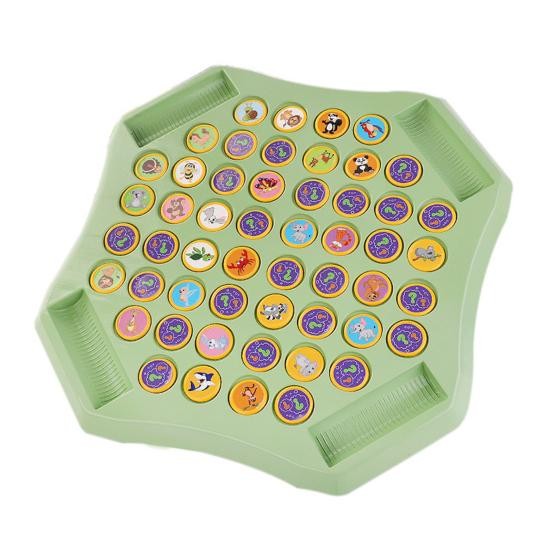 Kids Memory Reversi Chess Game 2 To 4 Players Animal Fruit Flipping Chess Matching Game Focus Training Toddlers Educational Memory Challenge Toy