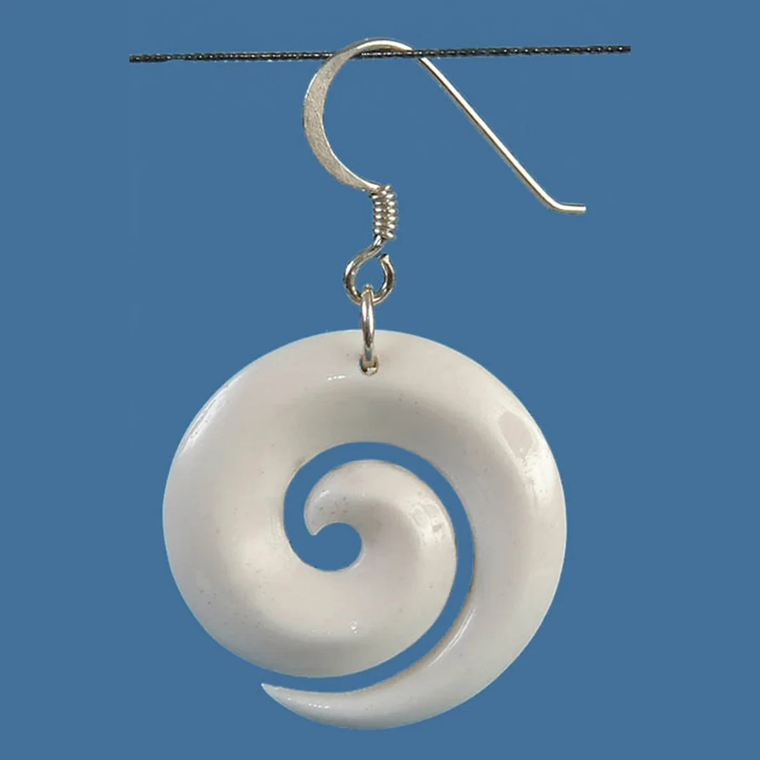 Bone Open Koru Earrings