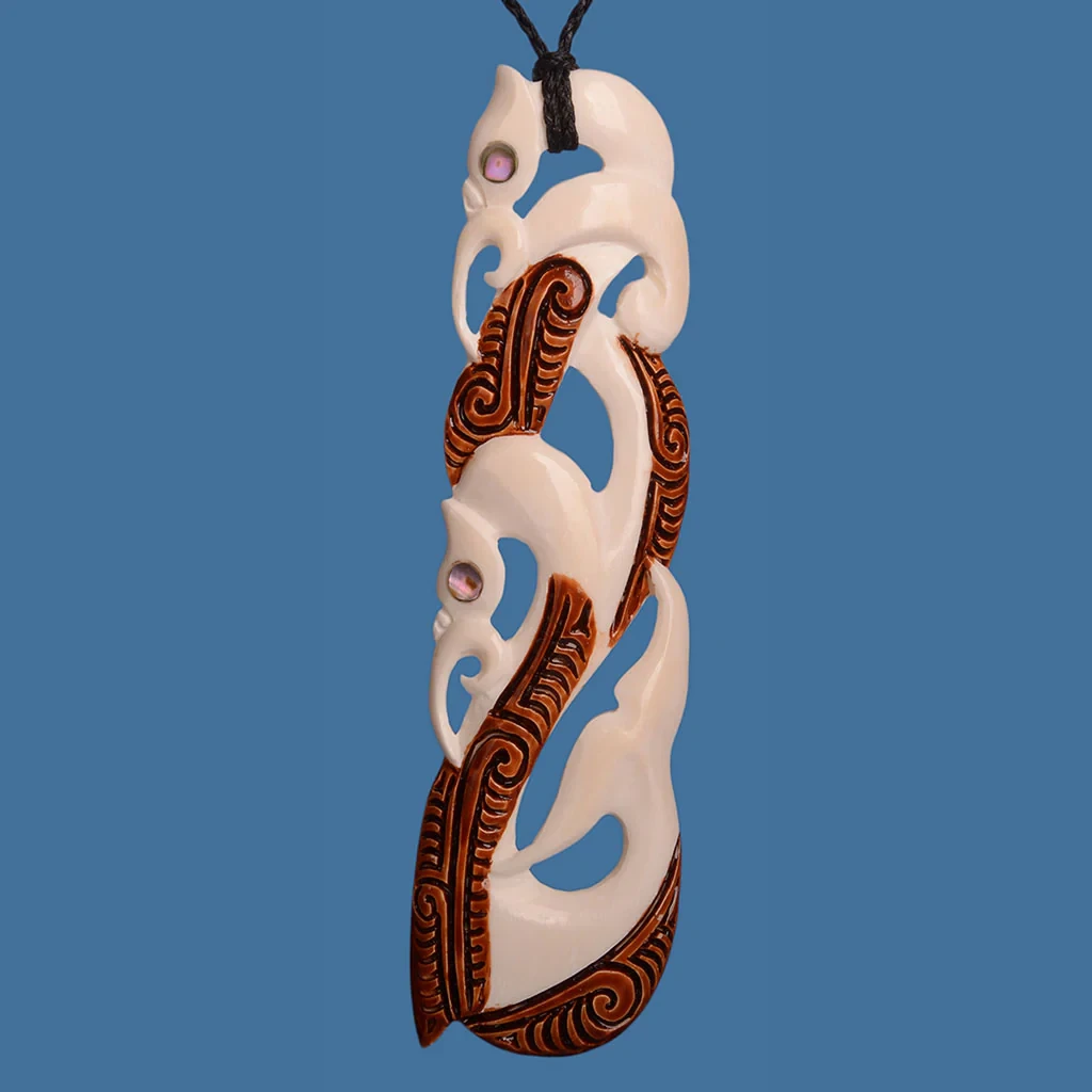Extra Large Bone Manaia Pendant