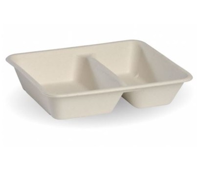 BASES T/AWAY 2COMPT 24x18x5CM NATURAL 500s (BIOPAK)