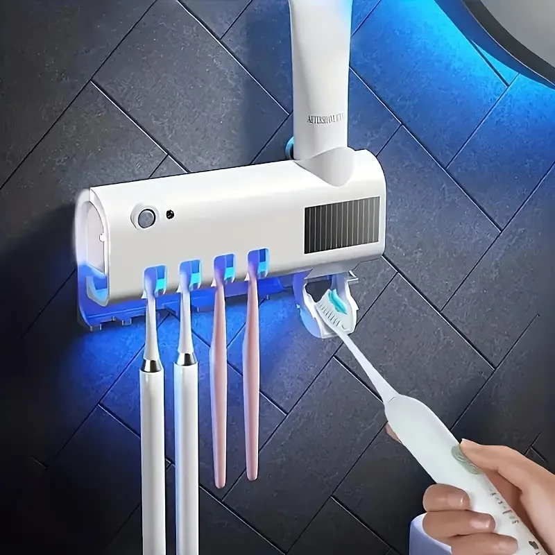 UV-Clean Toothbrush Guardian - Automatic Toothbrush Sanitizer with PIR Motion Sensor, Photocatalyst Sterilizer, Wall-Mounted Design for Germ-Free Oral Care