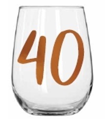 40TH RAINBOW STEMLESS WINE GLASS
