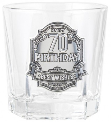 70TH BADGE SPIRIT GLASS 210ML