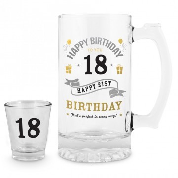 18 SHOT AND STEIN SET