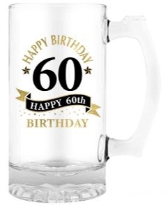 **60TH HAPPY BIRTHDAY TANKARD 490ML