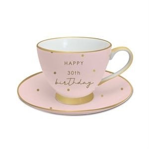 **30TH TEA CUP & SAUCER SET