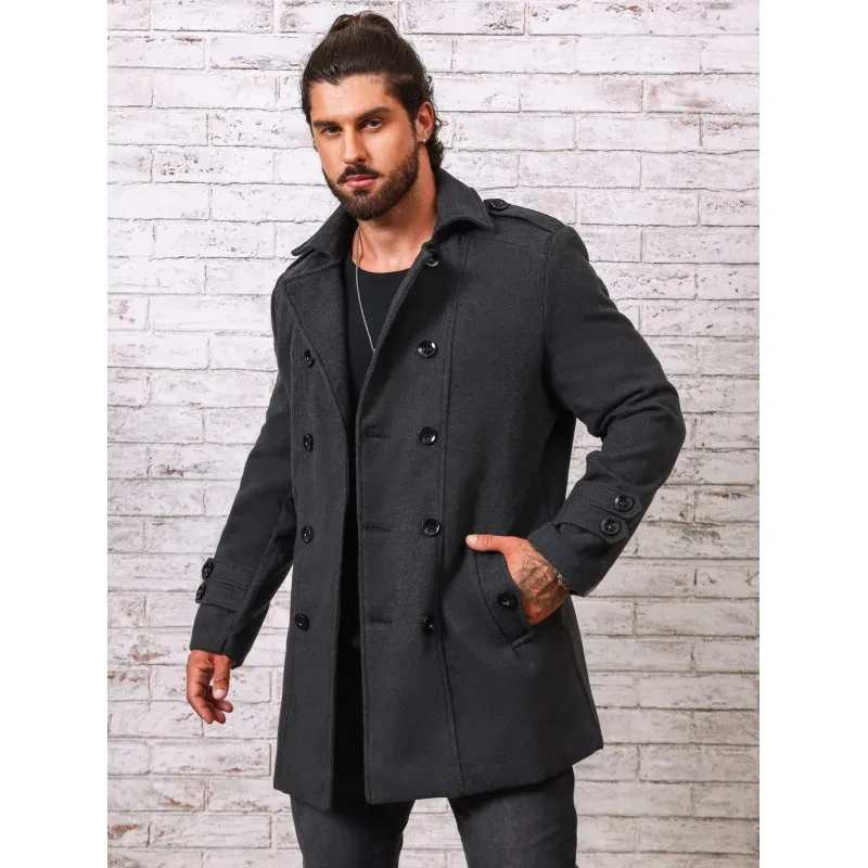 Autumn And Winter Jacket Fashionable Solid Color Woolen