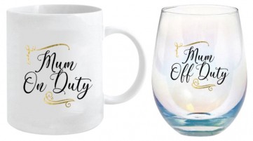 **MUM 360ML MUG & STEMLESS GLASS 600ML GIFT SET