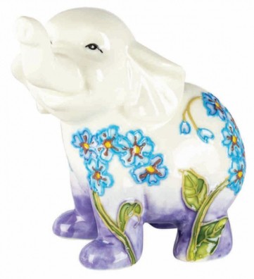 **FLOWERS BLUE ELEPHANT 10CM
