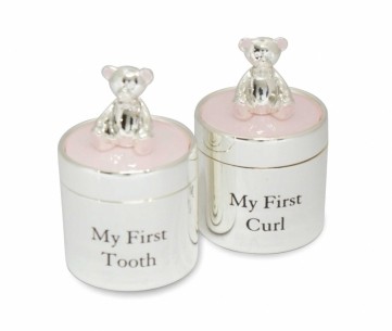 SILVER PLATE TOOTH & CURL BOX PINK 4.8CM