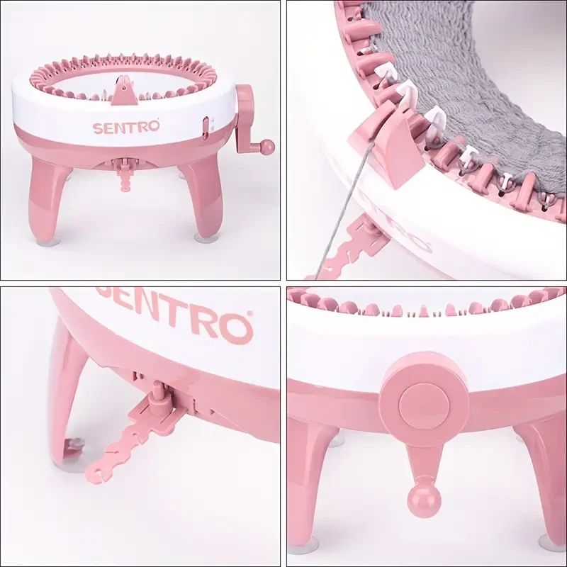 40-Needle Manual Yarn Knitting Machine - DIY Scarf & Hat Maker with Instructions