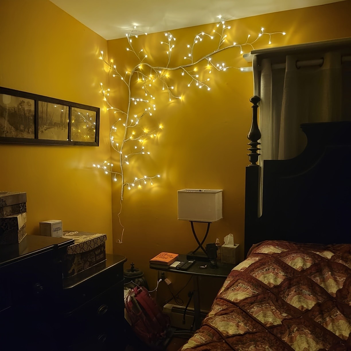 Set Of 144 LED Bendable Willow Vine Lights  USB Powered with Remote Control, 8 Modes, Indoor and Outdoor Decorative Lights