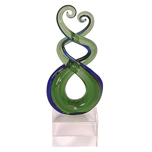 Glass Triple Twist with Korus Ornament