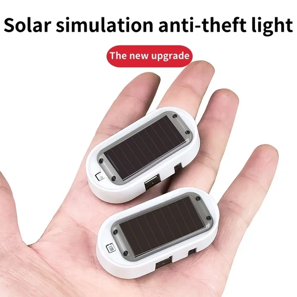 Vehicle mounted solar anti-theft light simulation warning flashing light