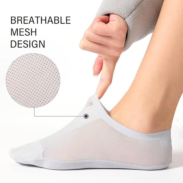 Ultra Thin Liner Socks Non Slip ComBed Cotton No Show Socks 3 packs