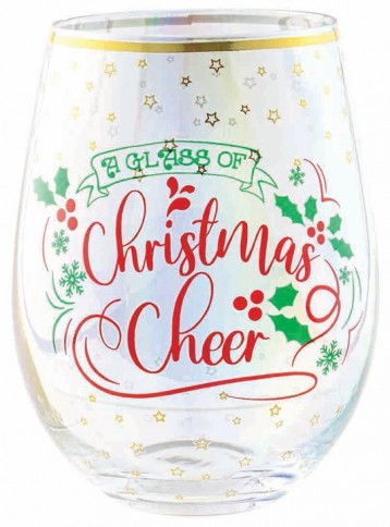 **A GLASS OF CHRISTMAS CHEER STEMLESS GLASS