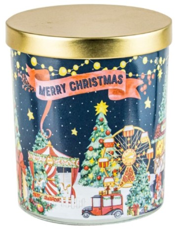 **CHRISTMAS MARKET SINGLE WICK CANDLE 215GMS 10X12.5CM