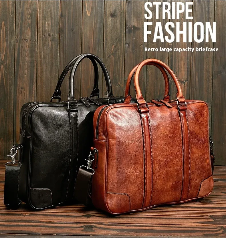 Skeleton-skin Genuine Leather High-grade Briefcase