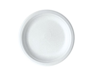 PLATES SUGARCANE WHITE 7" 50s/SLV (DETPAK N462S0398)