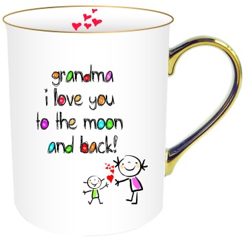 GRANDMA CRAYON MUG WITH GOLD HANDLE 360ML