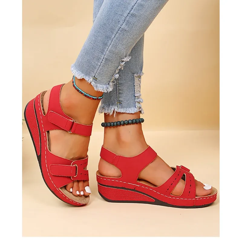 Wedge Sandals Summer Velcro Platform Shoes Women