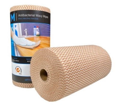 WIPES ON ROLL WAVE GRAIN 300MM BROWN 90s (MATTHEWS MPH27410)